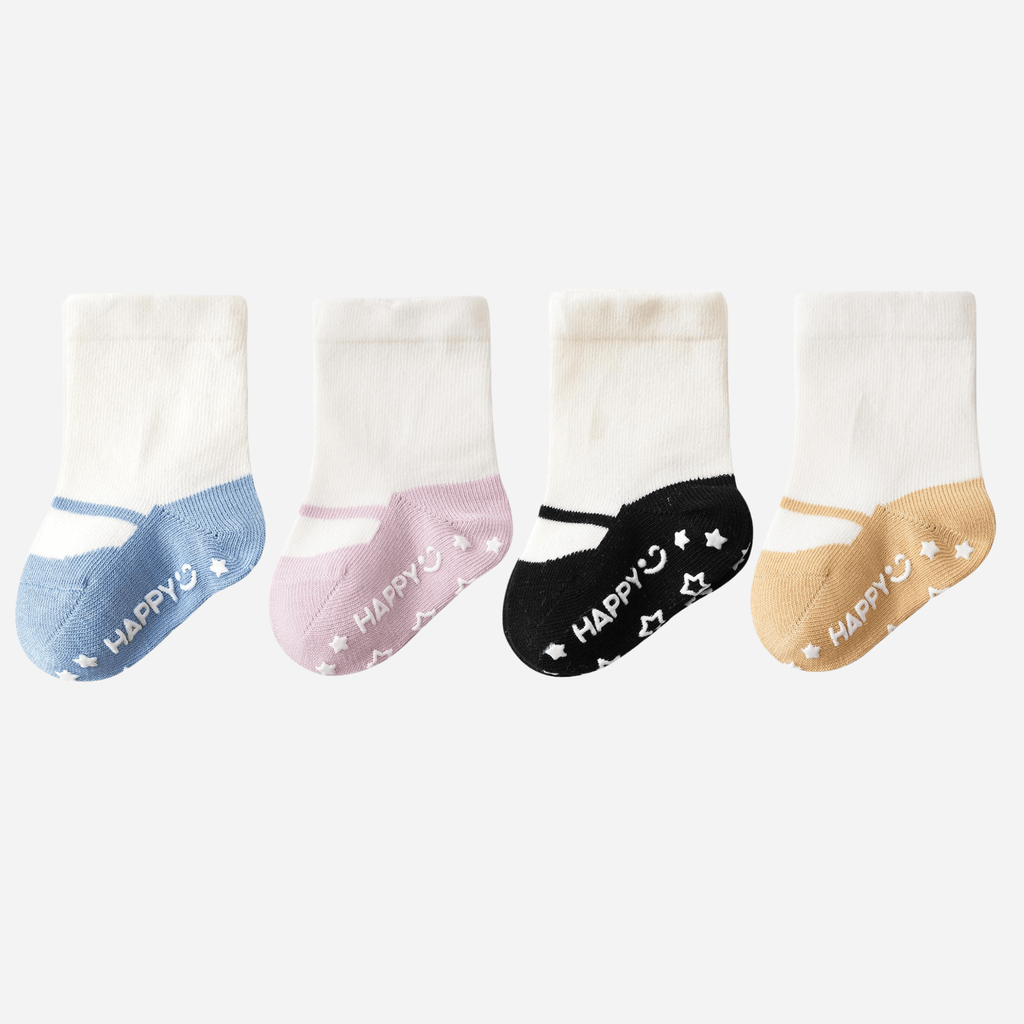 Babies Joyful Grip Socks-4 Pack - Weavasocks