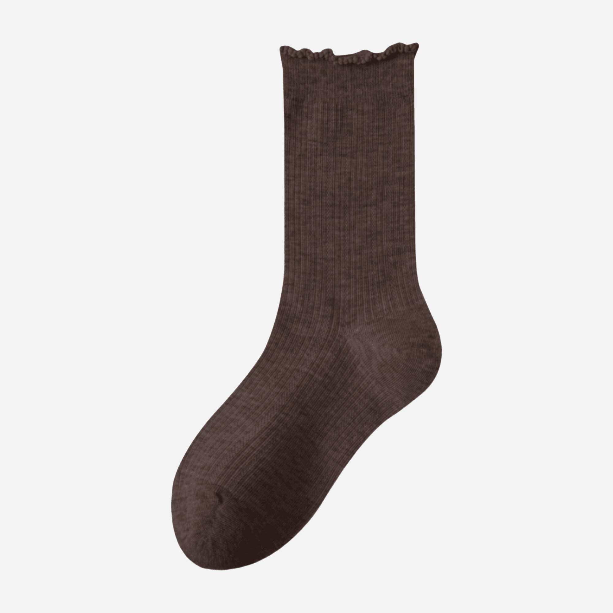 Women's Dainty Ruffle-Cuff Ribbed Socks - Single Pair