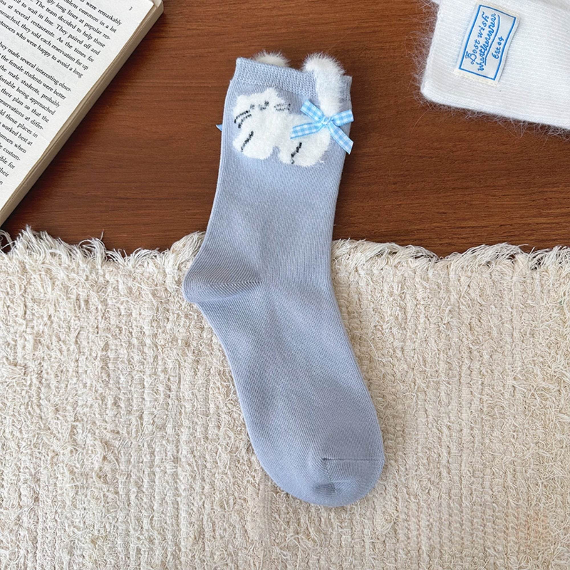 Women's Dainty Pet & Bow Crew Socks - Single Pair