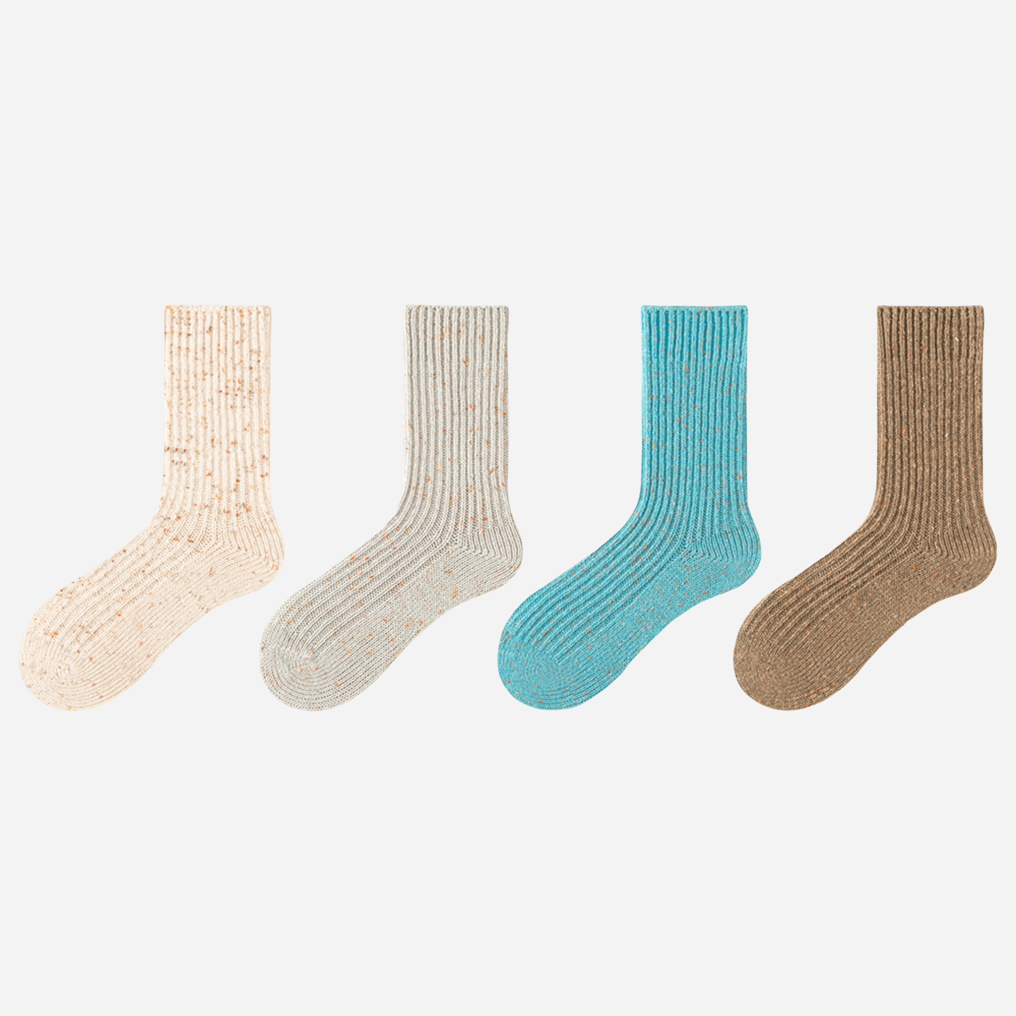 Women's Cozy Flecked Ribbed Socks - 4 Pairs