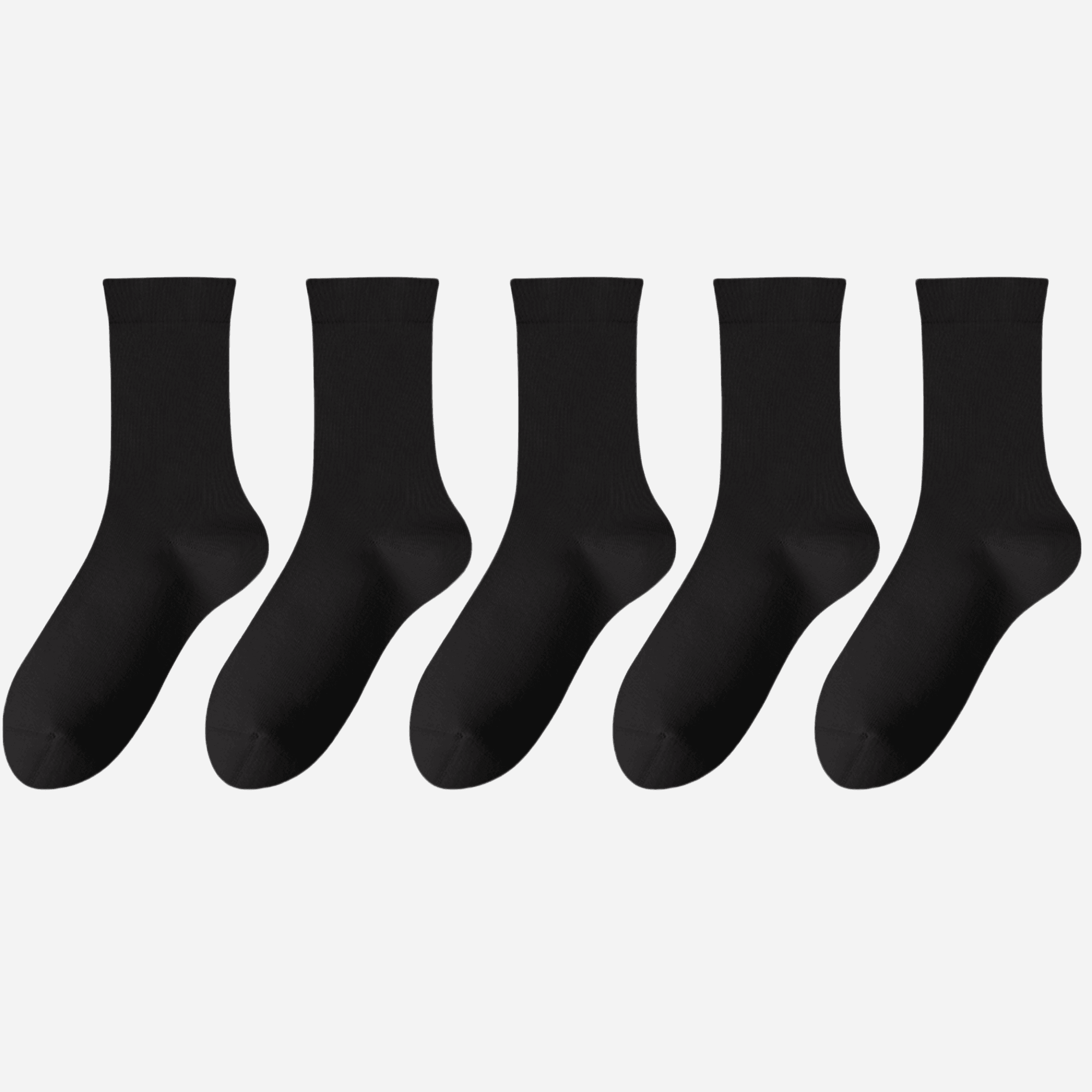 Women's Classic Solid Color Crew Socks - 5 Pairs