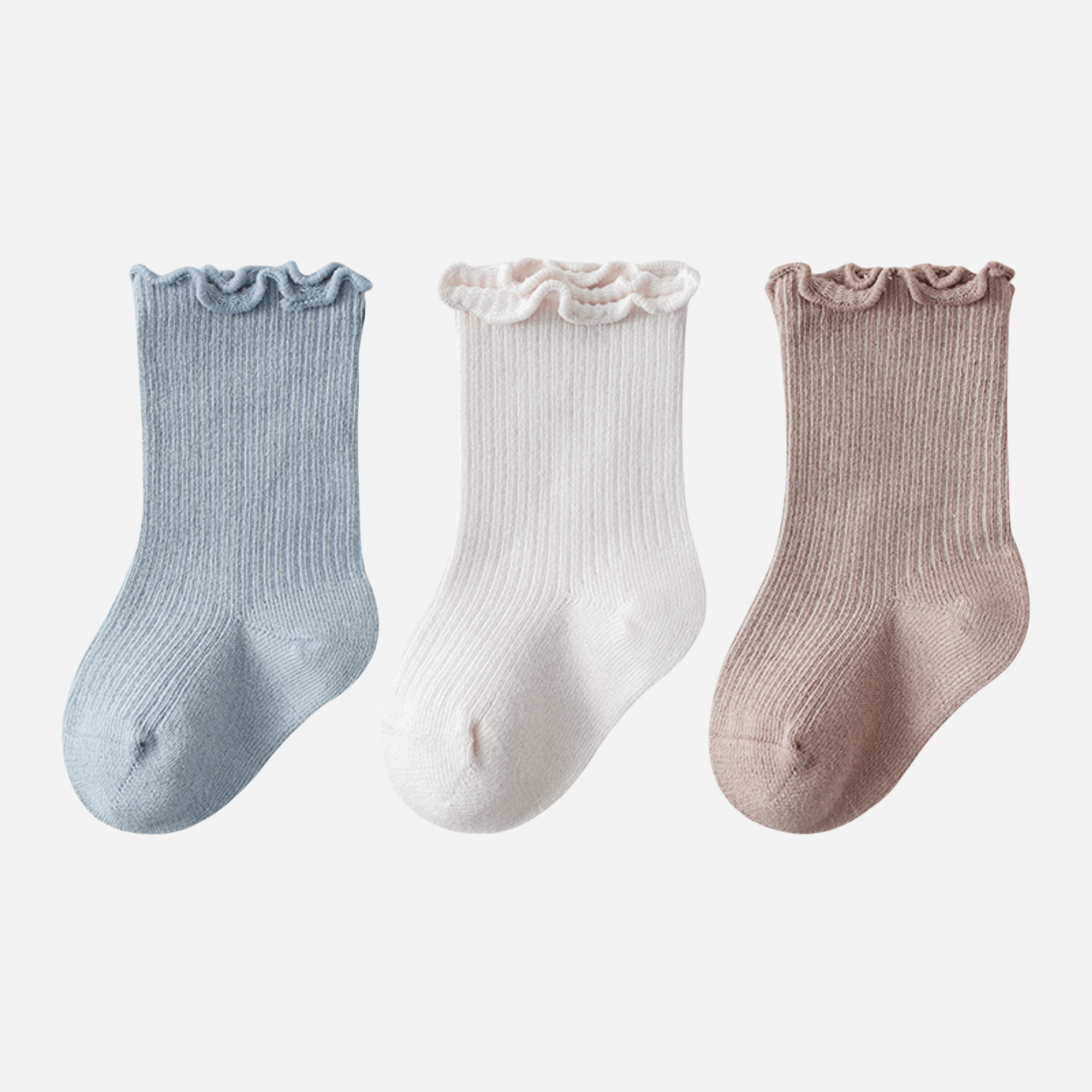 Babies The Ruffle Cuff Basics-3 pack - Weavasocks