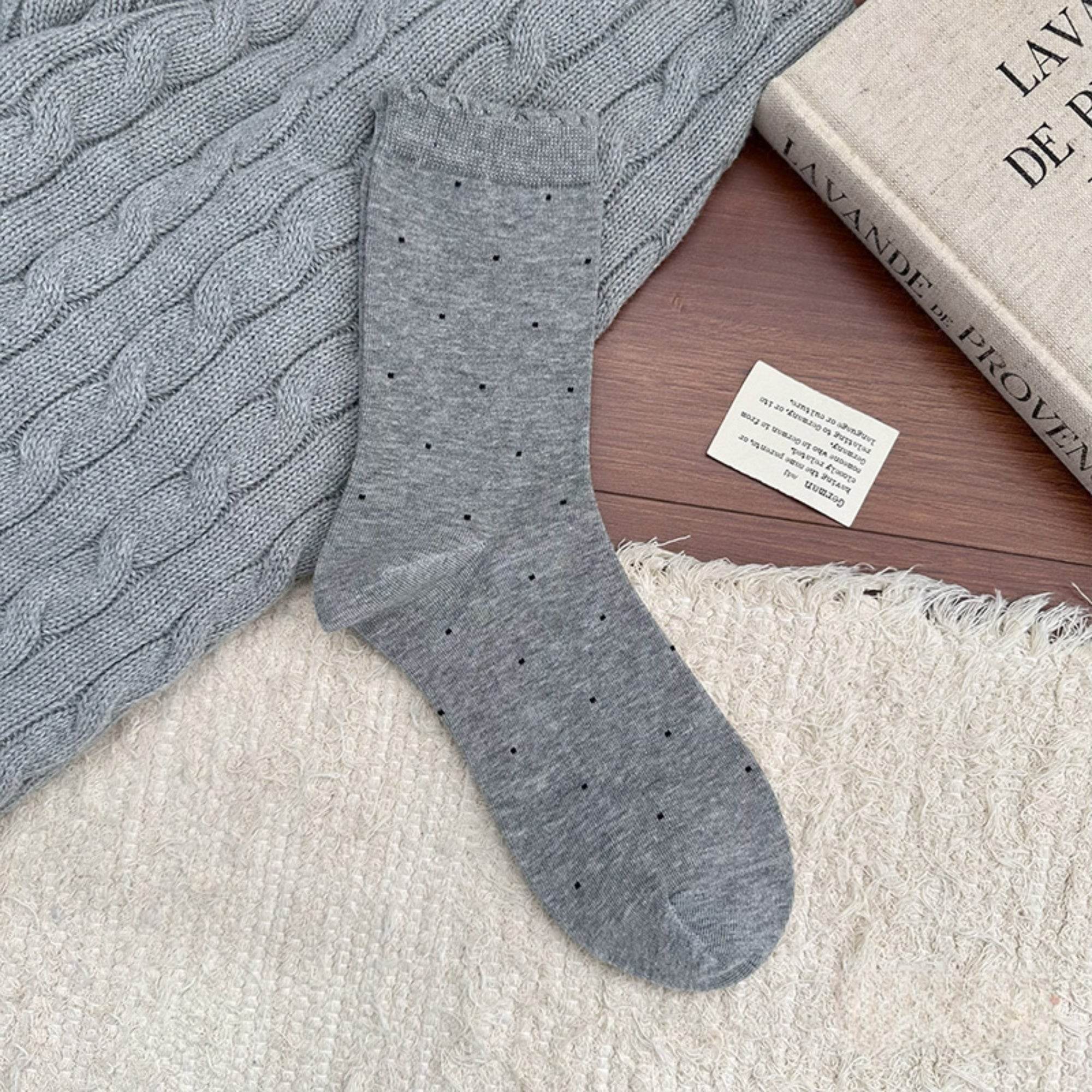 Women's Dainty Dot Ruffle Cuff Socks - Single Pair