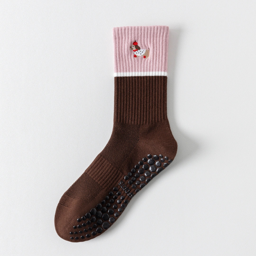 Women's 92% Cotton Yoga Mesh Crew Socks