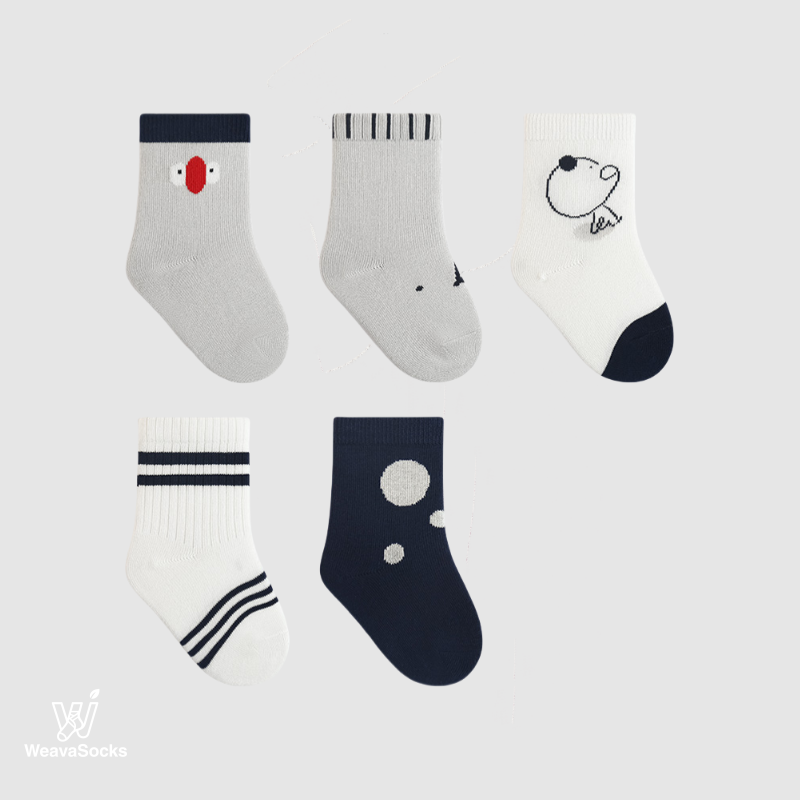 Babies' Combed Cotton Socks -5 Pack