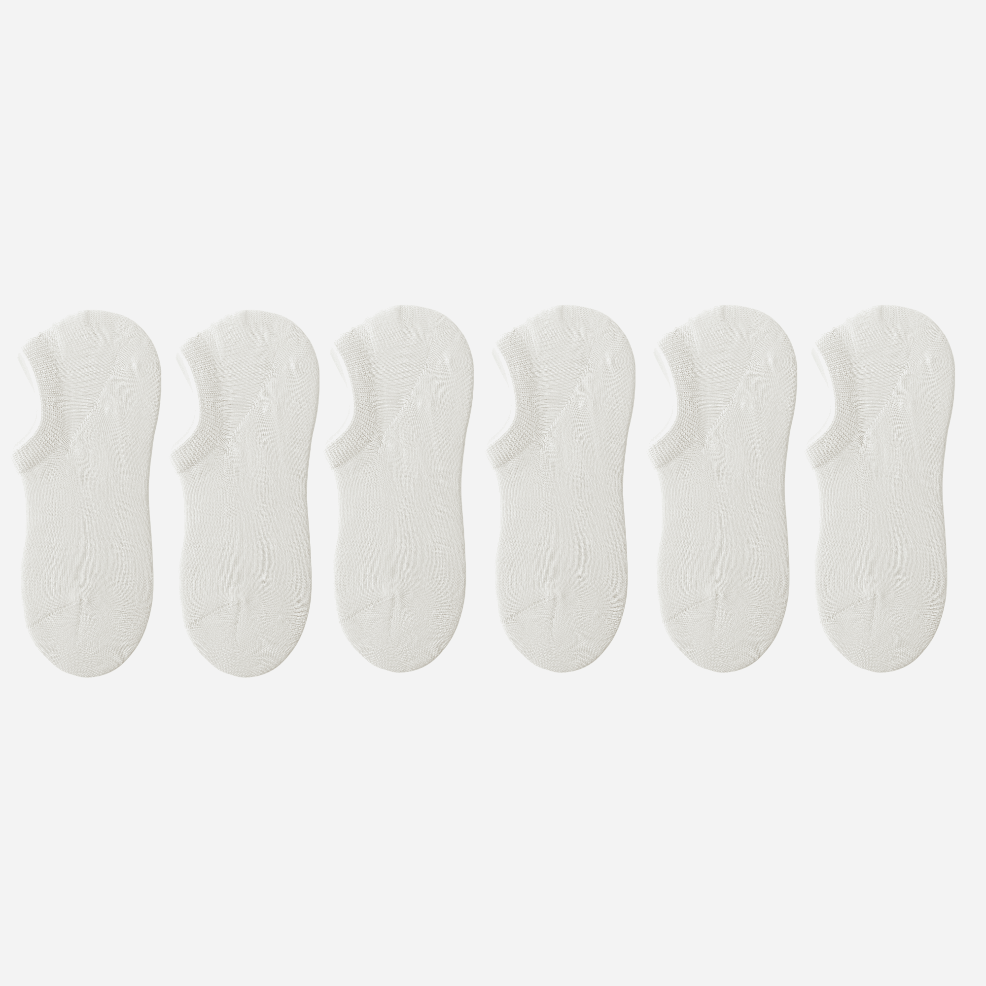 Women's Non-Slip Combed Cotton No-Show Socks - 6 Pairs