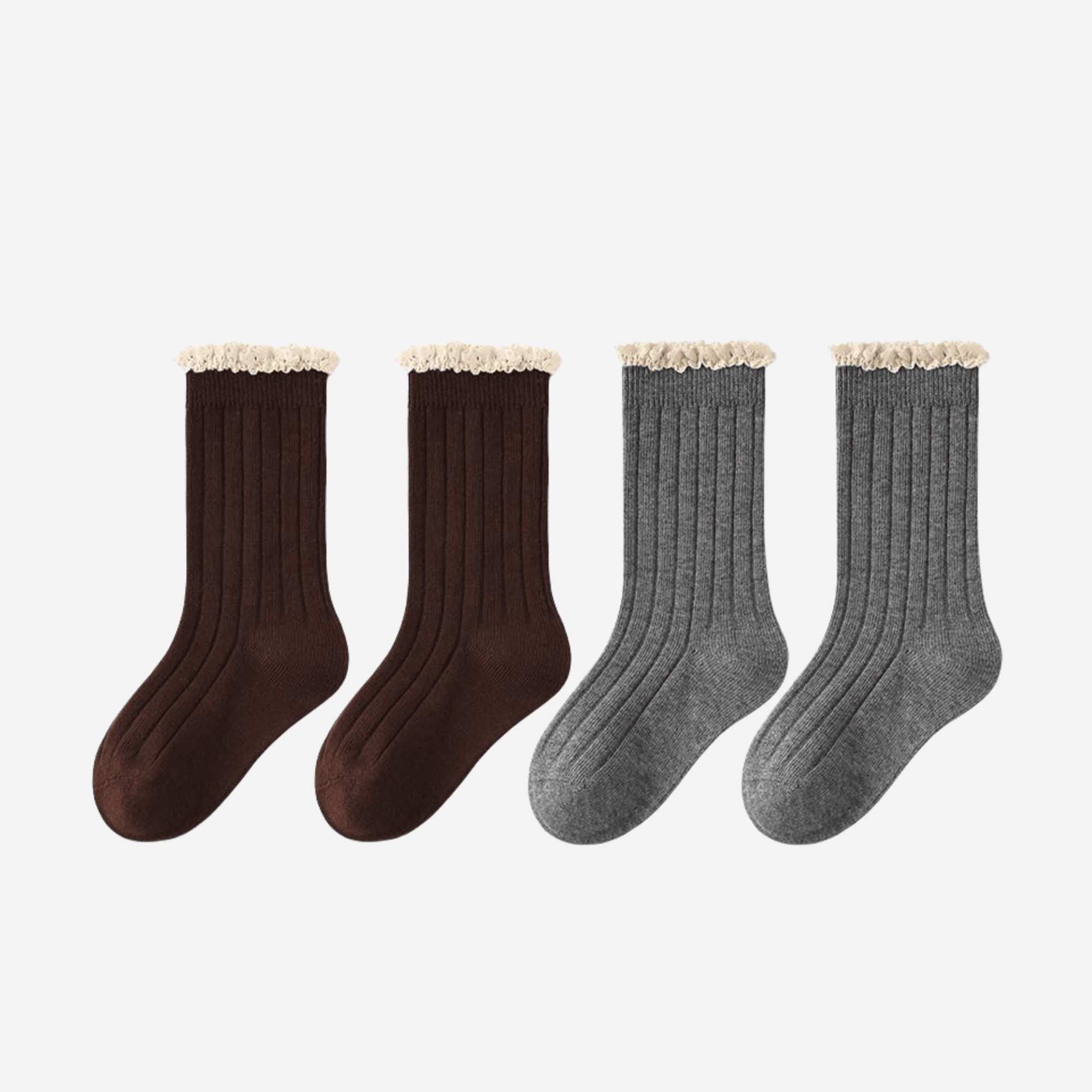 Kid's The Vintage Lace Crew Socks-4 pack - Weavasocks