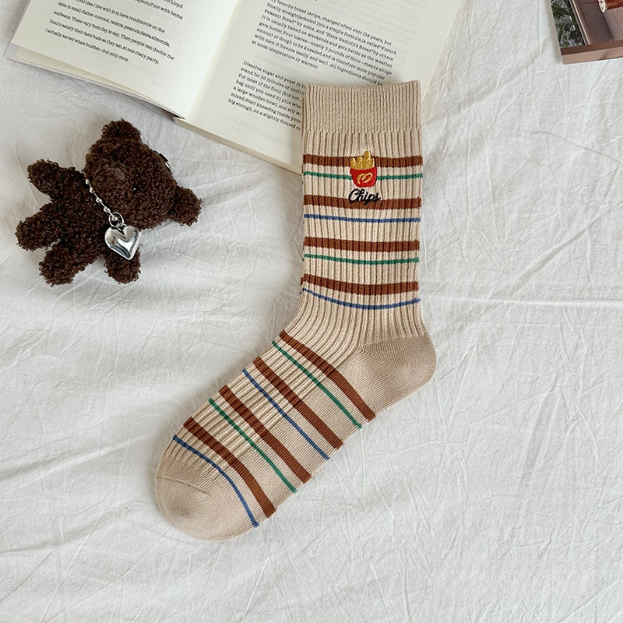 Women's Novelty Foodie Embroidered Socks - Single Pair