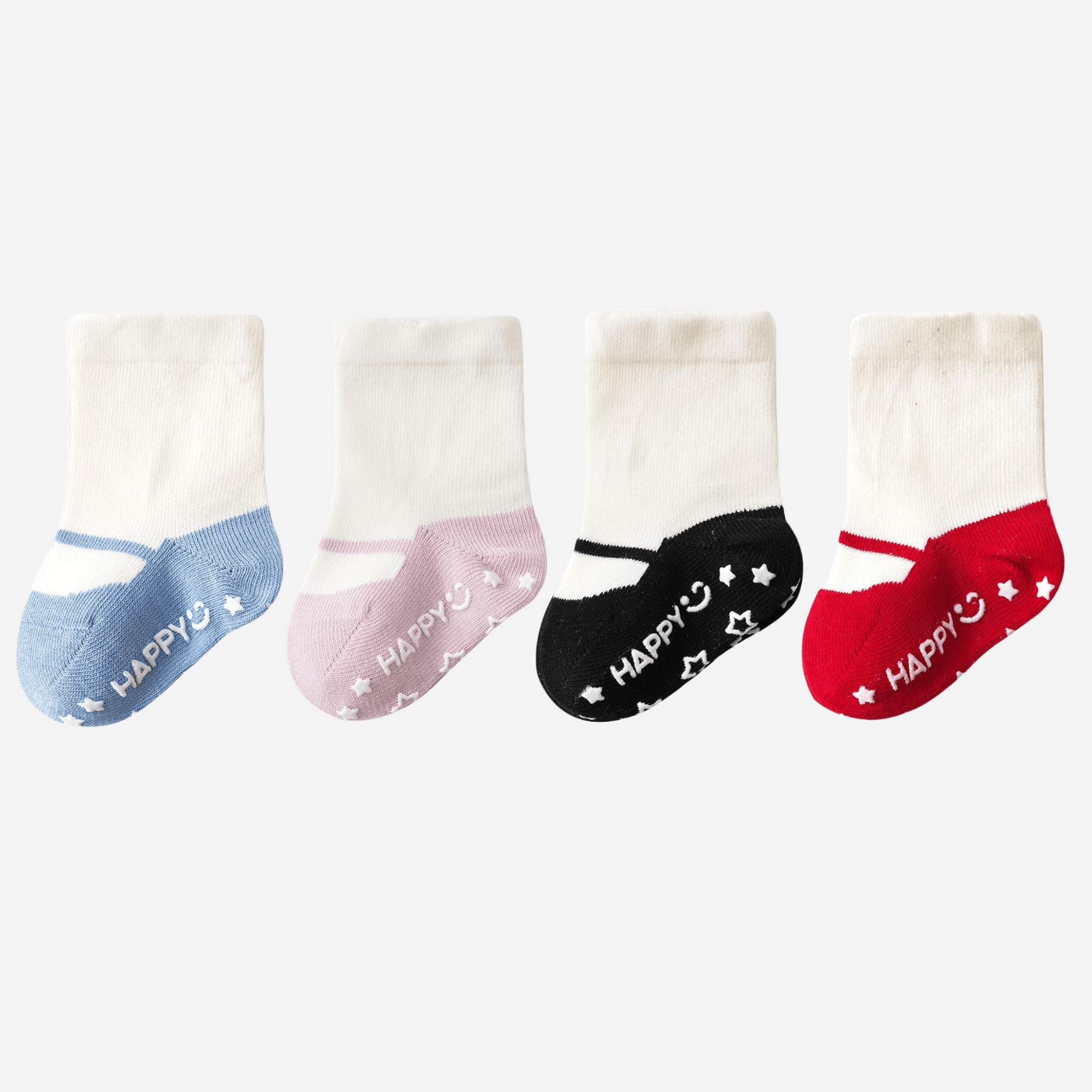 Babies Joyful Grip Socks-4 Pack - Weavasocks