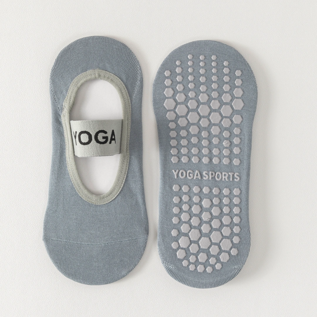 Women's Mercerized 92% Cotton Pilates Socks - product photo showing secure grip comfort