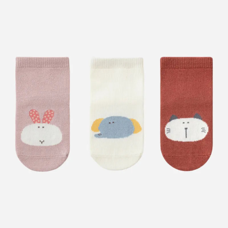 Babies' Baby Non-Slip Floor Socks -3 Pairs