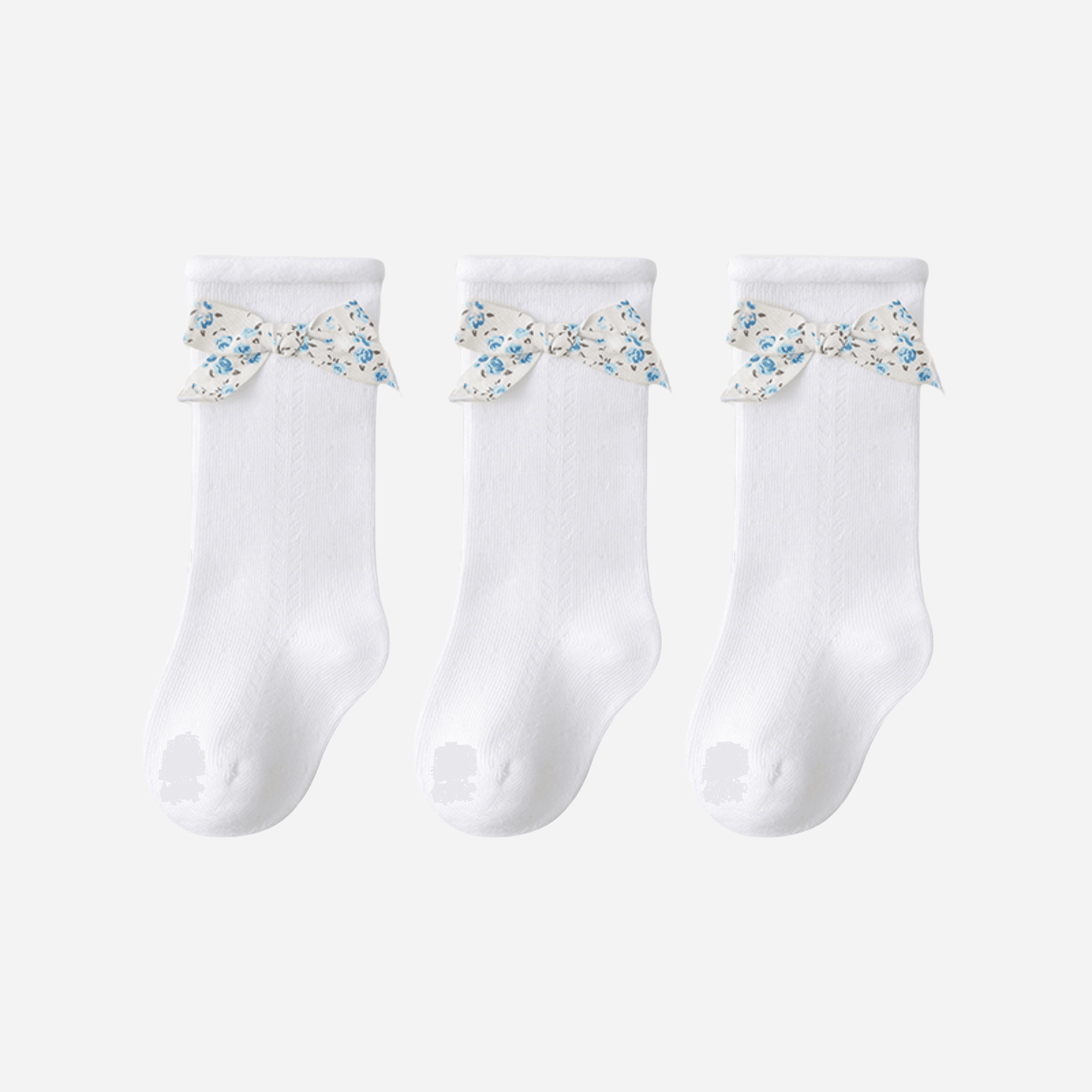 Babies The Floral Bow Knee-Highs-3 pack - Weavasocks