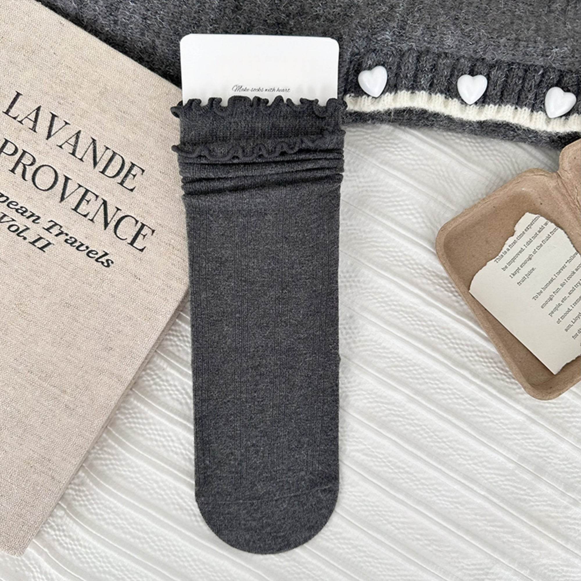 Women's Frilly Lettuce Cuff Slouch Socks - Single Pair