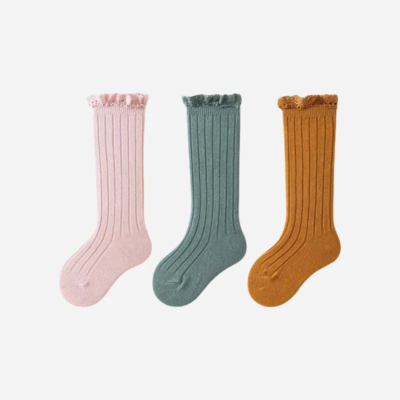 Babies The Lace Trim Knee-Highs-3 Pairs