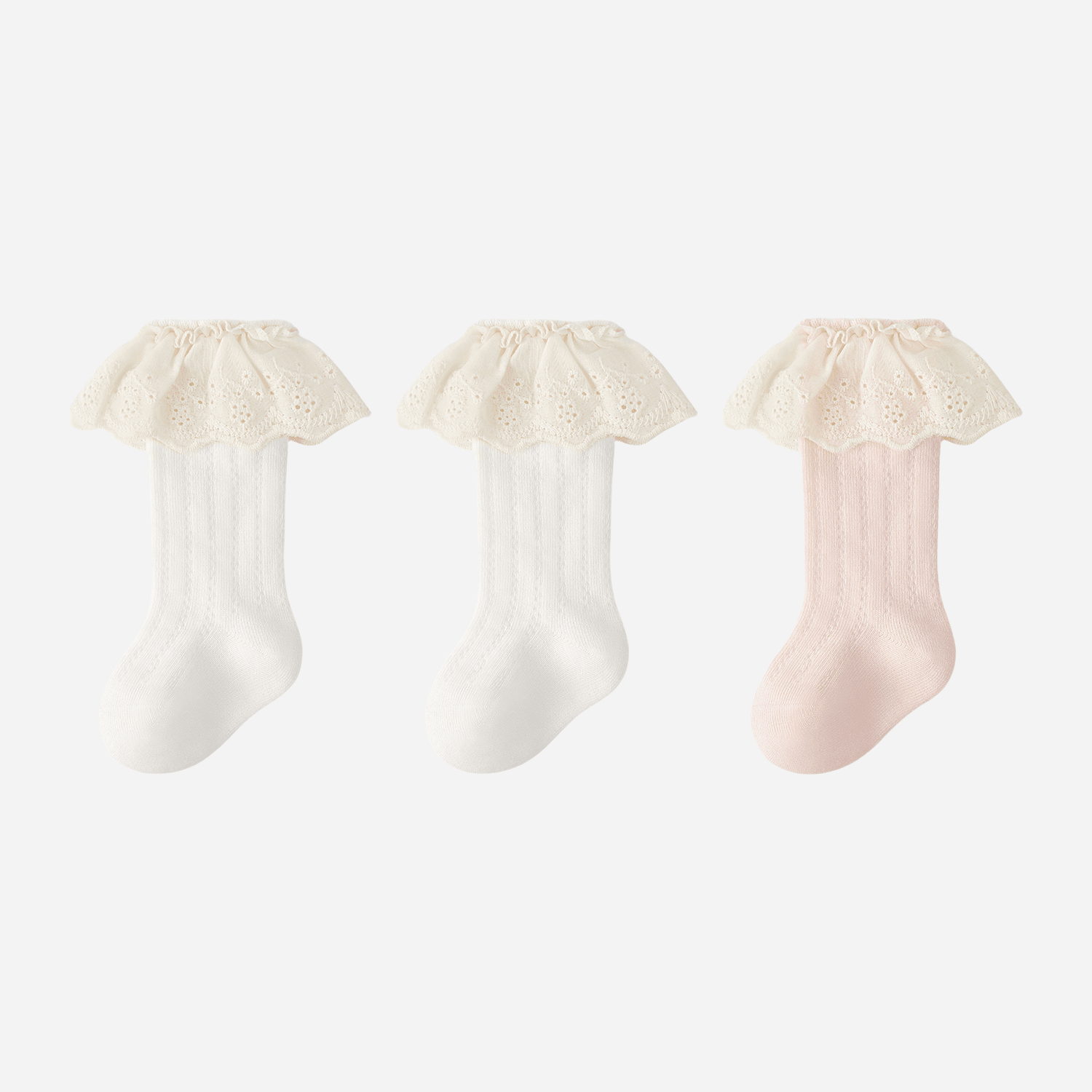 Babies Victorian Lace Knee Highs-3 Pack - Weavasocks