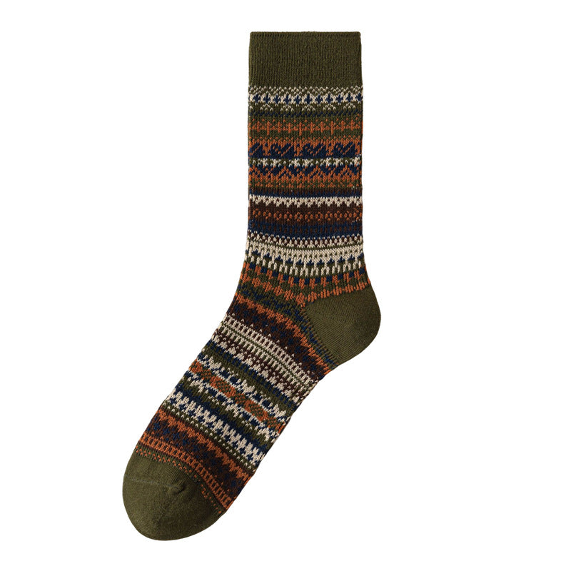 Men's Retro British Style Crew Socks