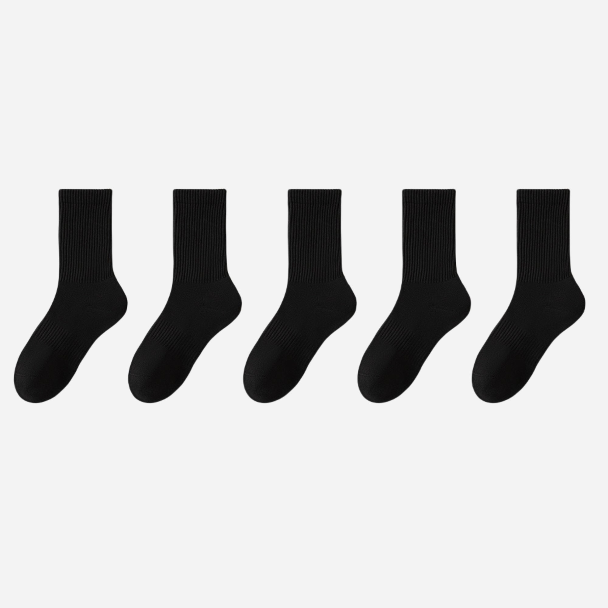 Women's Plush Terry Crew Socks-5 Pack