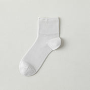 Women's 10% Mulberry Silk Ultra-Thin Cooling Quarter Socks - product photo showing seamless stretch comfort