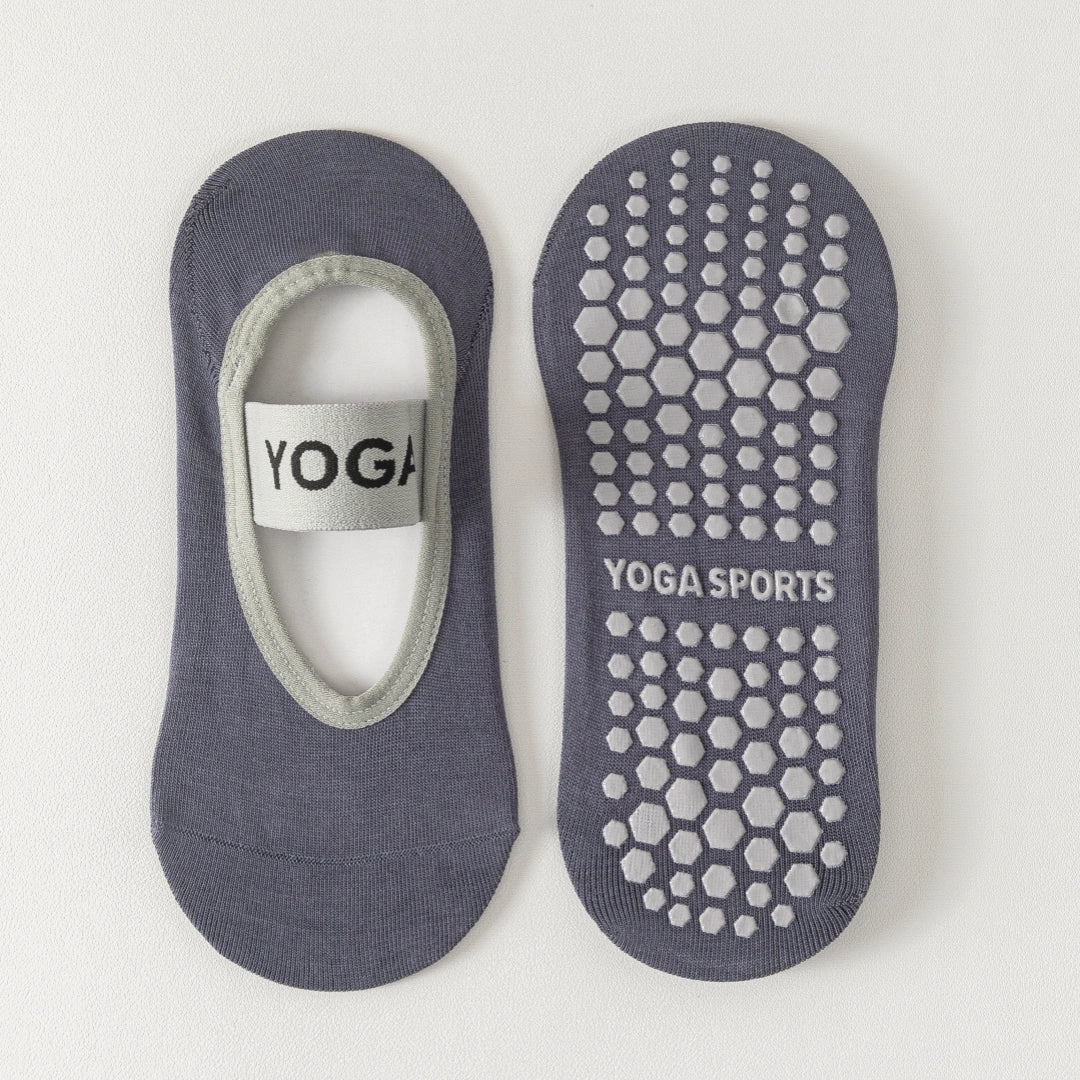 Women's Mercerized 92% Cotton Pilates Socks - product photo showing secure grip comfort