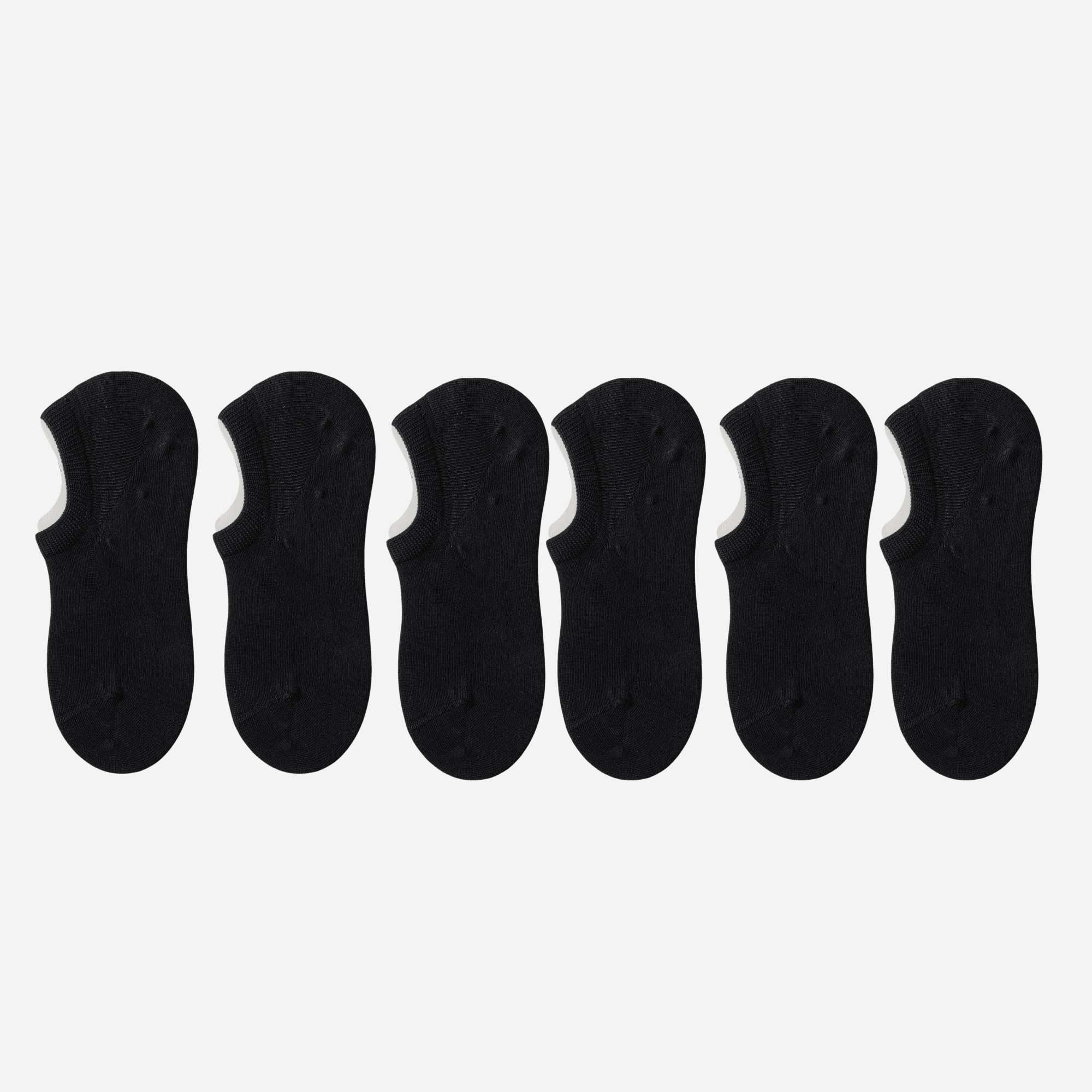 Women's Non-Slip Combed Cotton No-Show Socks - 6 Pairs