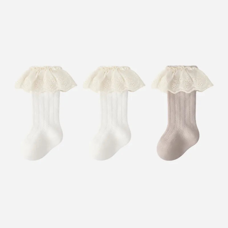 Babies Victorian Lace Knee Highs-3 Pairs