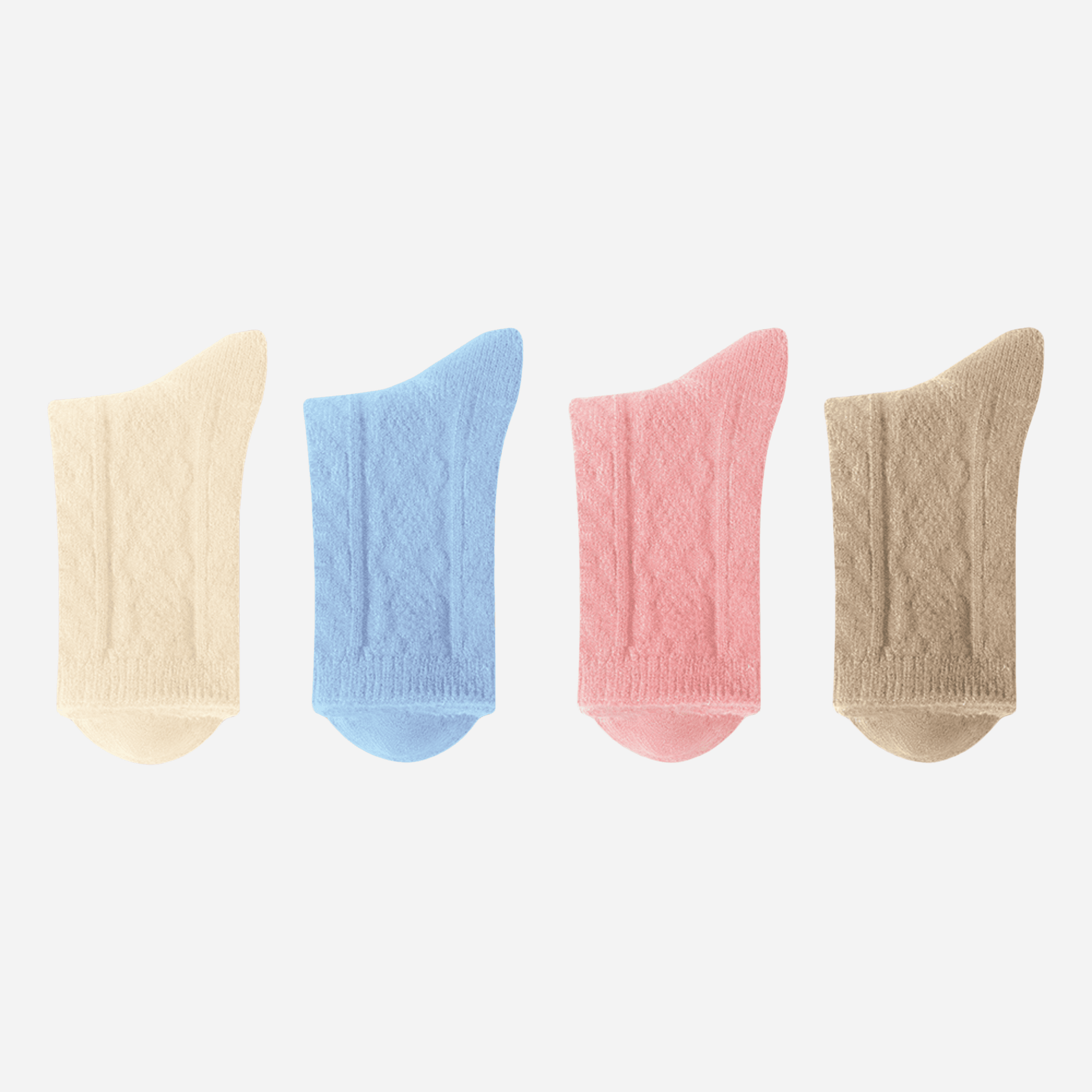 Women's Cozy Cable Knit Crew Socks - 4 Pairs