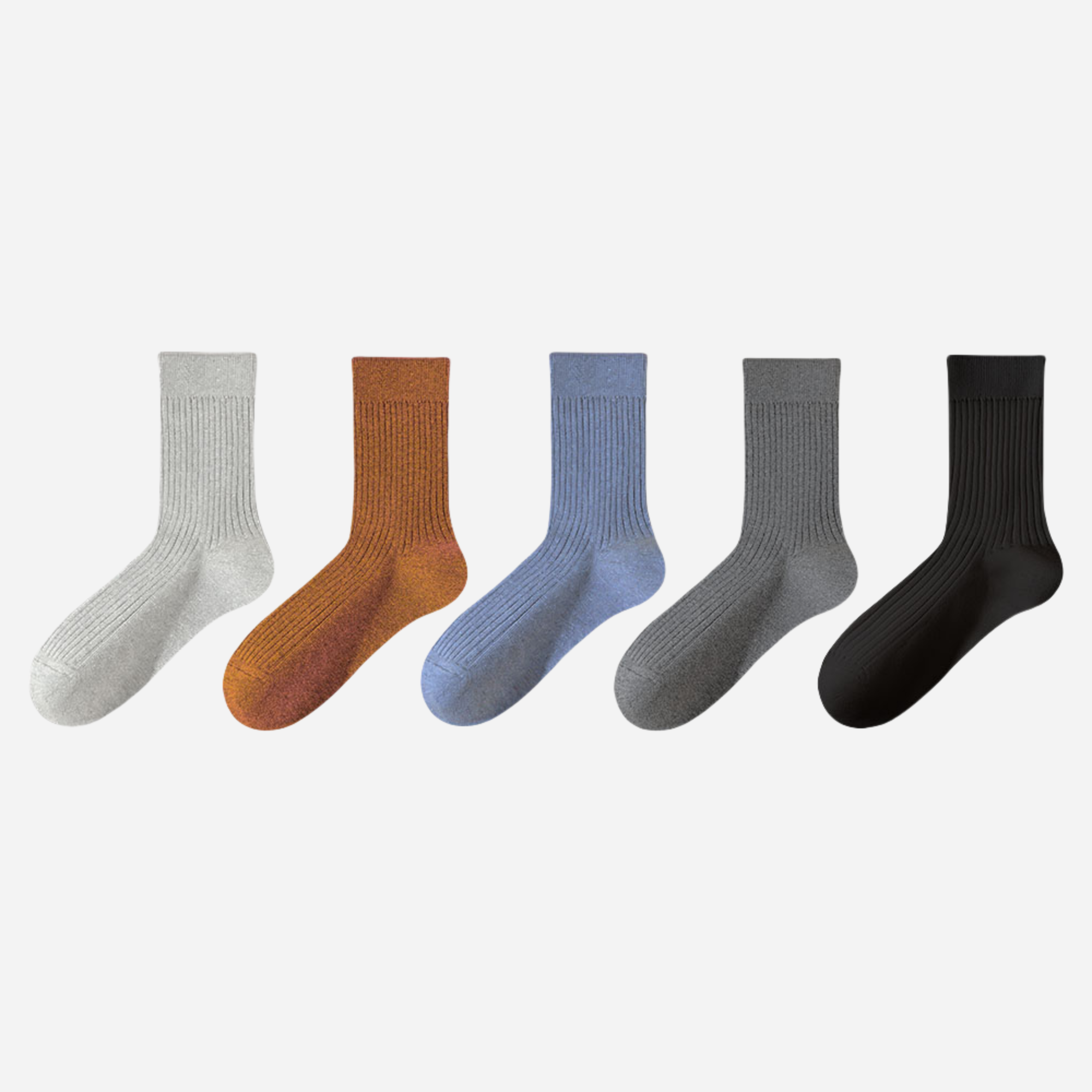 Men's All-Weather Ribbed Socks-5 Pack