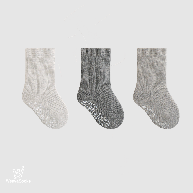 Babies' Non-Slip Socks with Bear Grips-3 Pack
