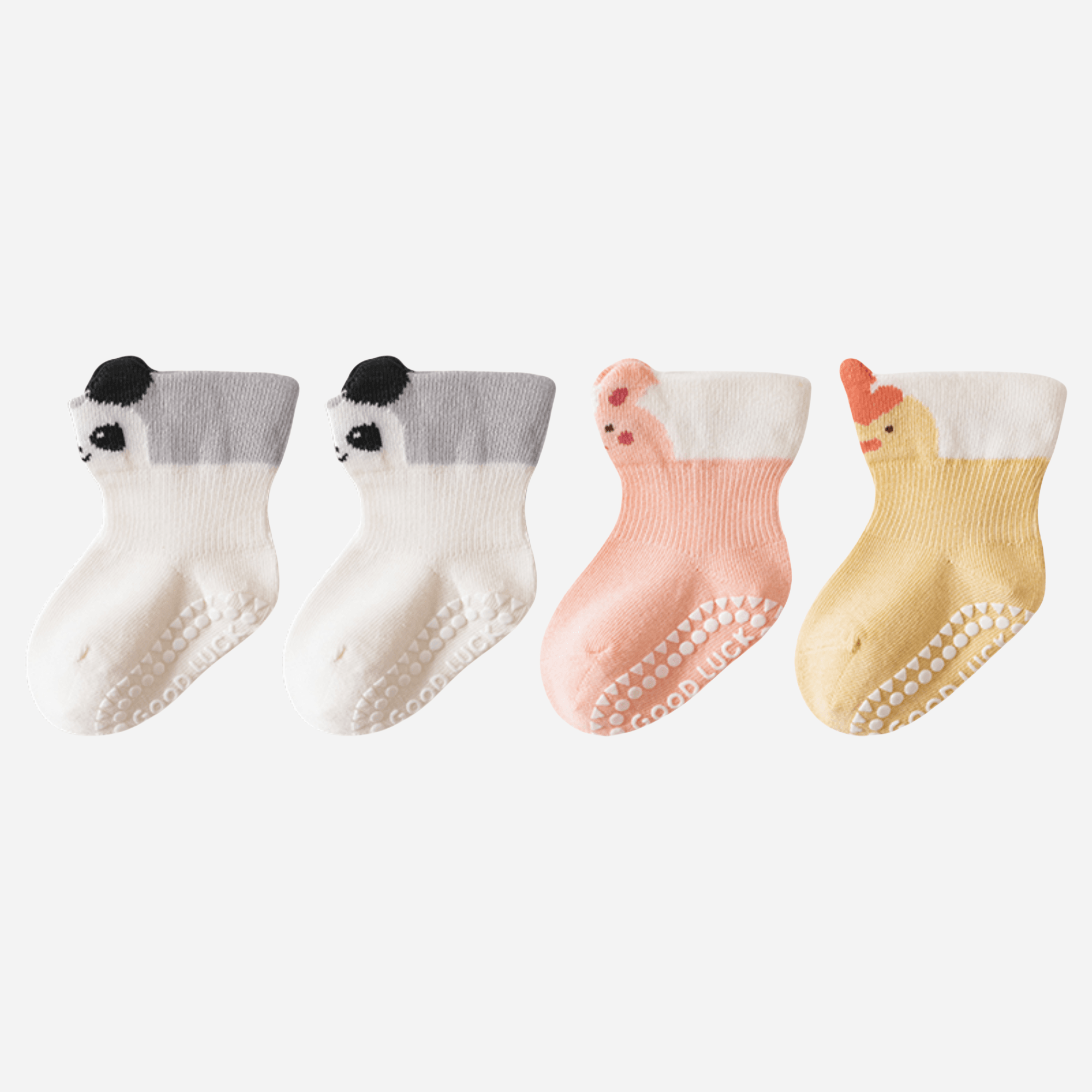 Babies' Pop-Out Pattern Grip Socks-4 Pack - Weavasocks