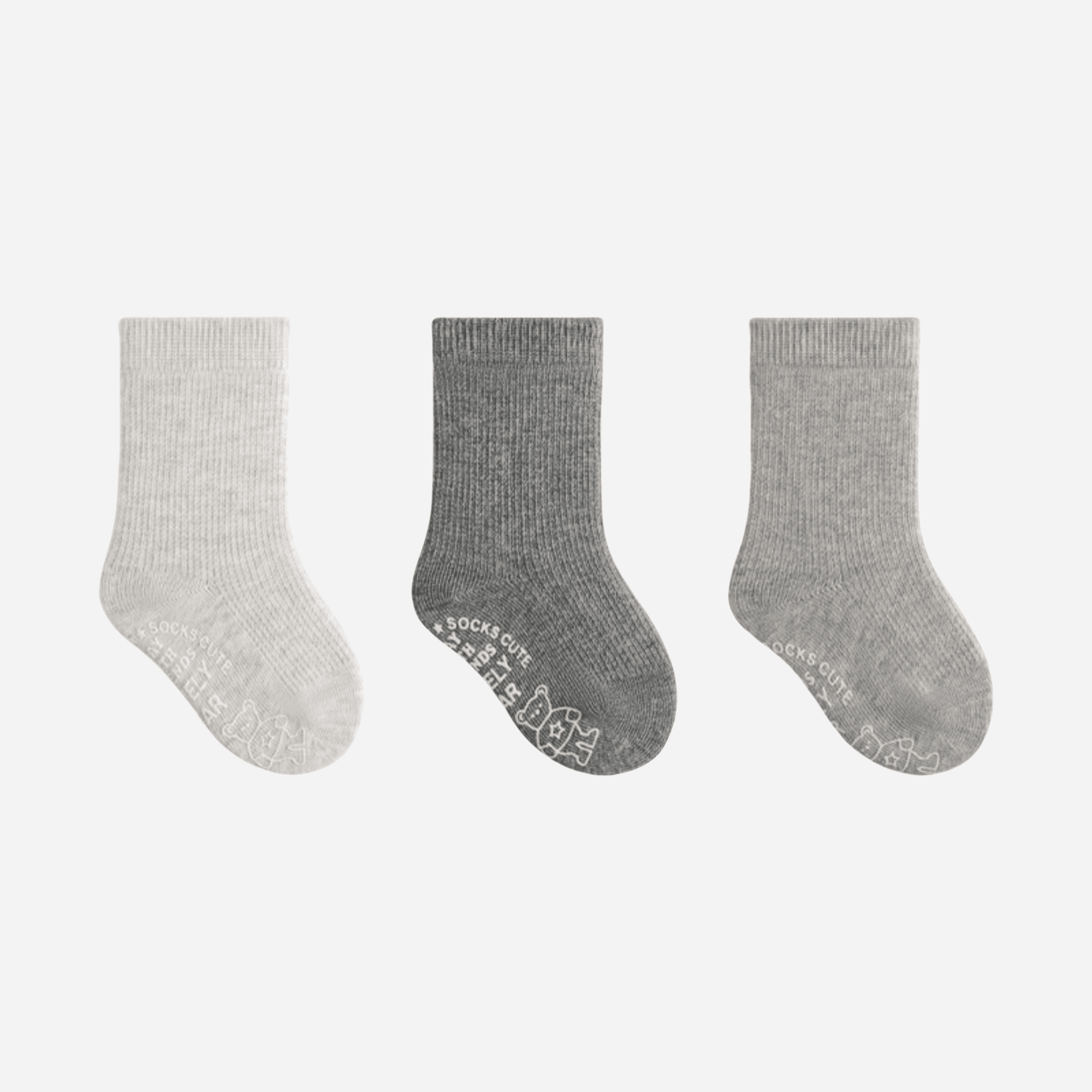 Babies' Non-Slip Socks with Bear Grips-3 Pack - Weavasocks