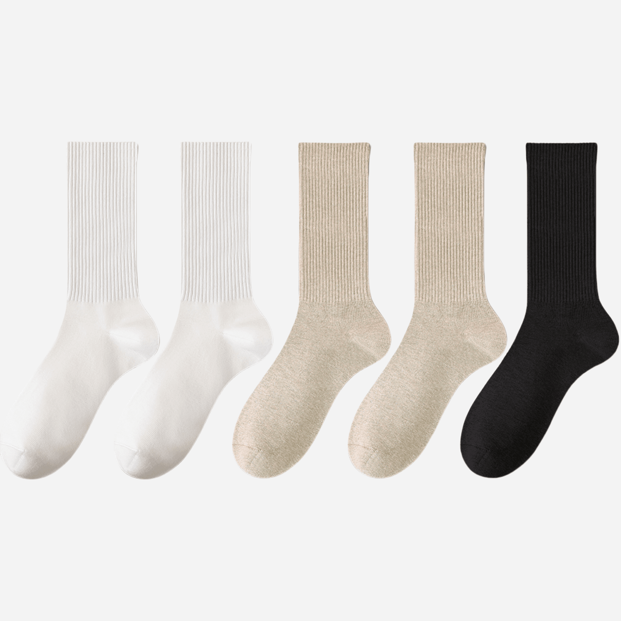 Women's Classic Cotton Ribbed Socks - 5 pairs