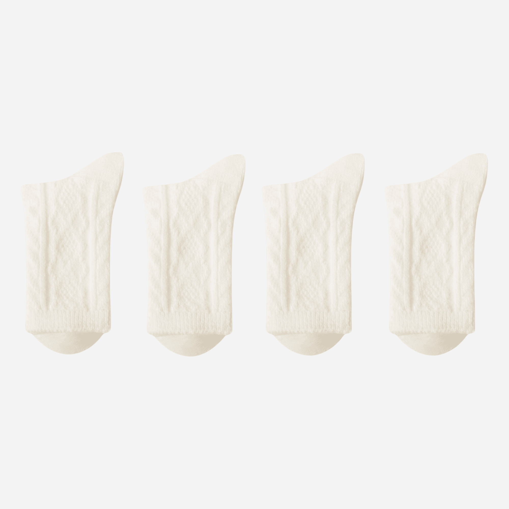 Women's Cozy Cable Knit Crew Socks - 4 Pairs