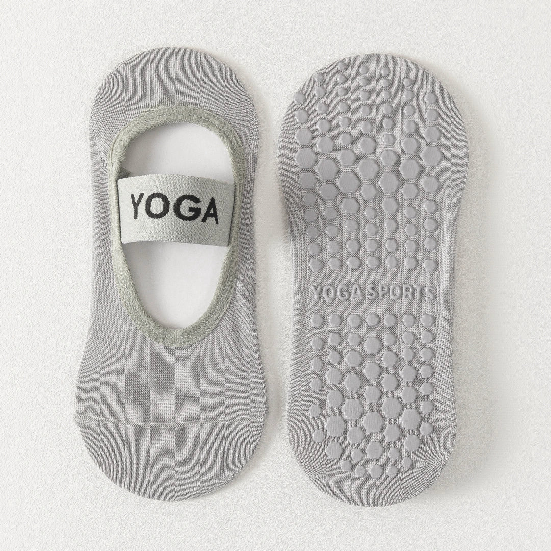 Women's Mercerized 92% Cotton Pilates Socks - product photo showing secure grip comfort