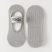 Women's Mercerized 92% Cotton Pilates Socks - product photo showing secure grip comfort