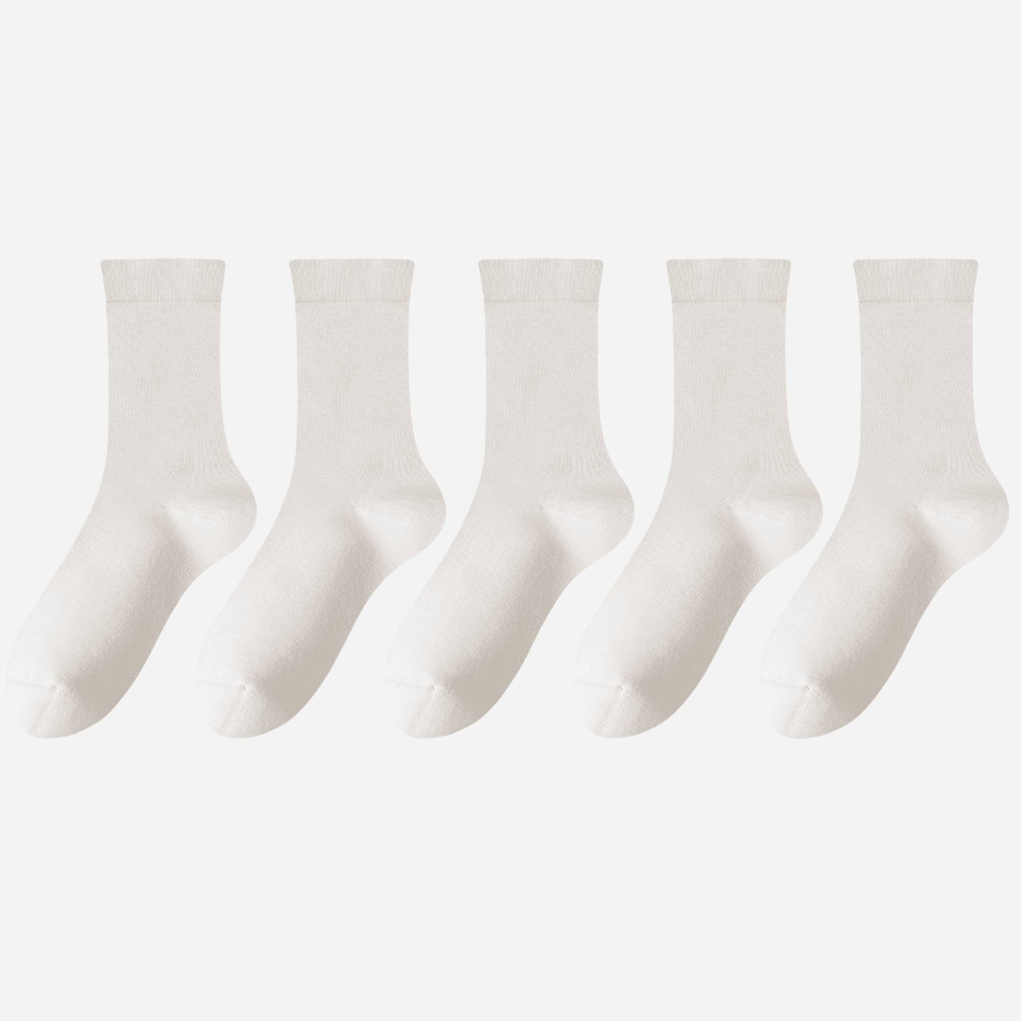 Women's Classic Solid Color Crew Socks - 5 Pairs