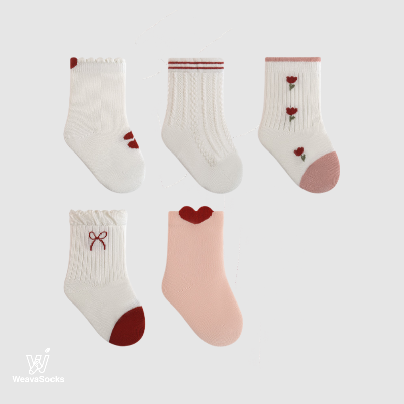 Babies' Combed Cotton Socks -5 Pack