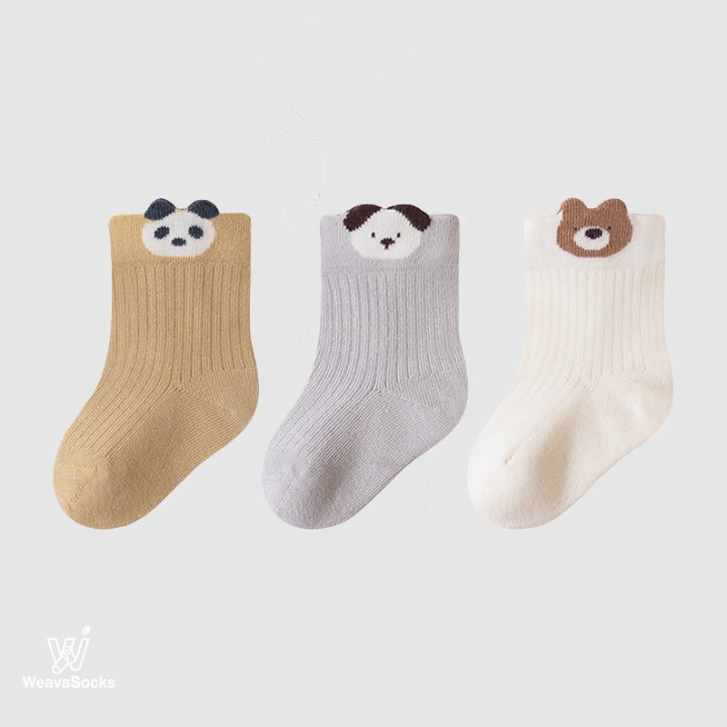 Babies' Ribbed Crew Socks-3 Pack
