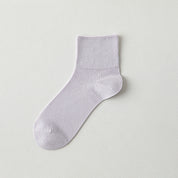 Women's 10% Mulberry Silk Ultra-Thin Cooling Quarter Socks - product photo showing seamless stretch comfort