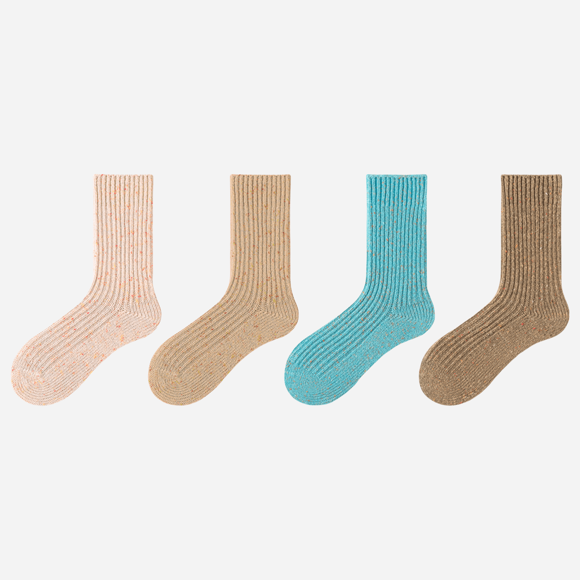 Women's Cozy Flecked Ribbed Socks - 4 Pairs