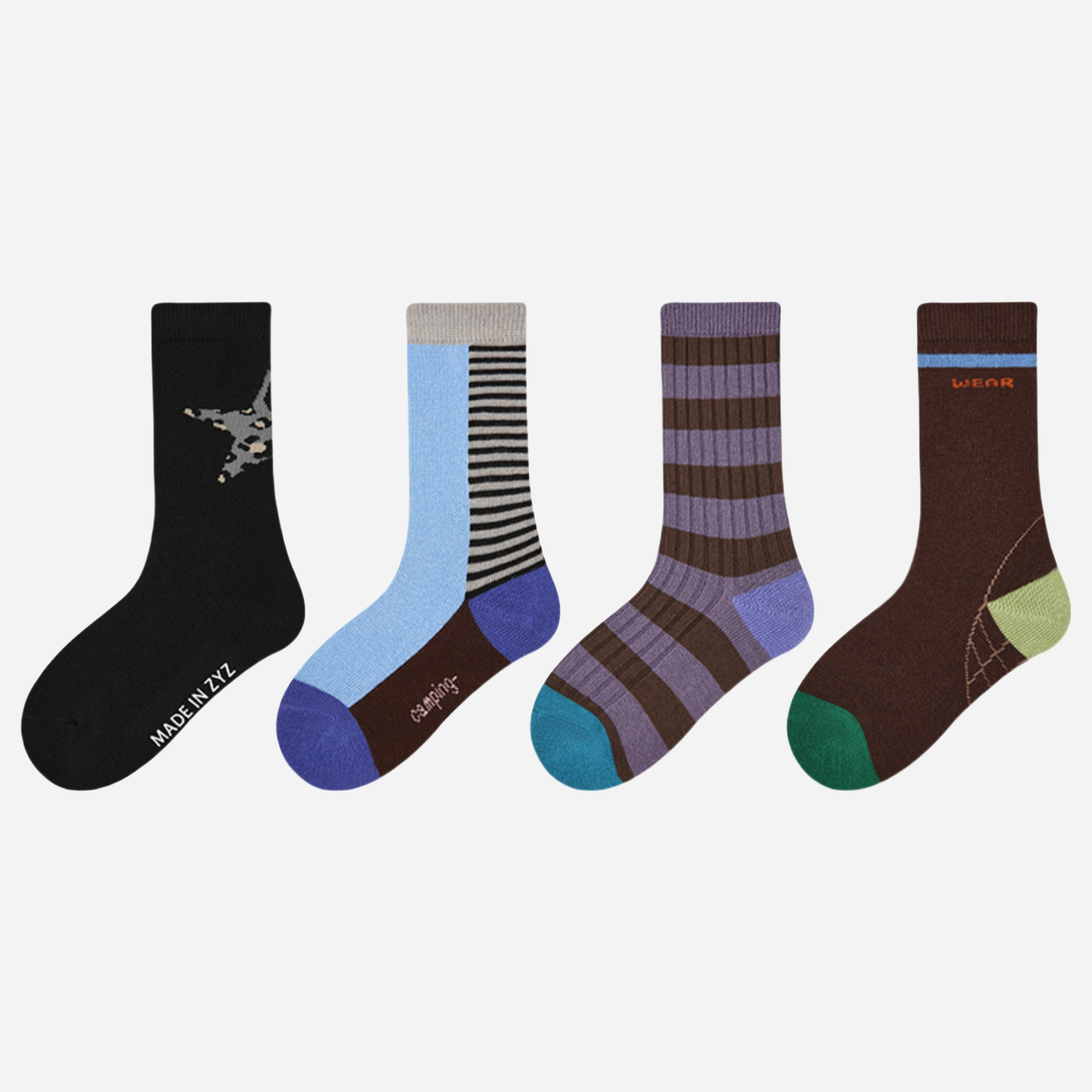 Kids' Compass Star Ribbed Sock-4 Pack