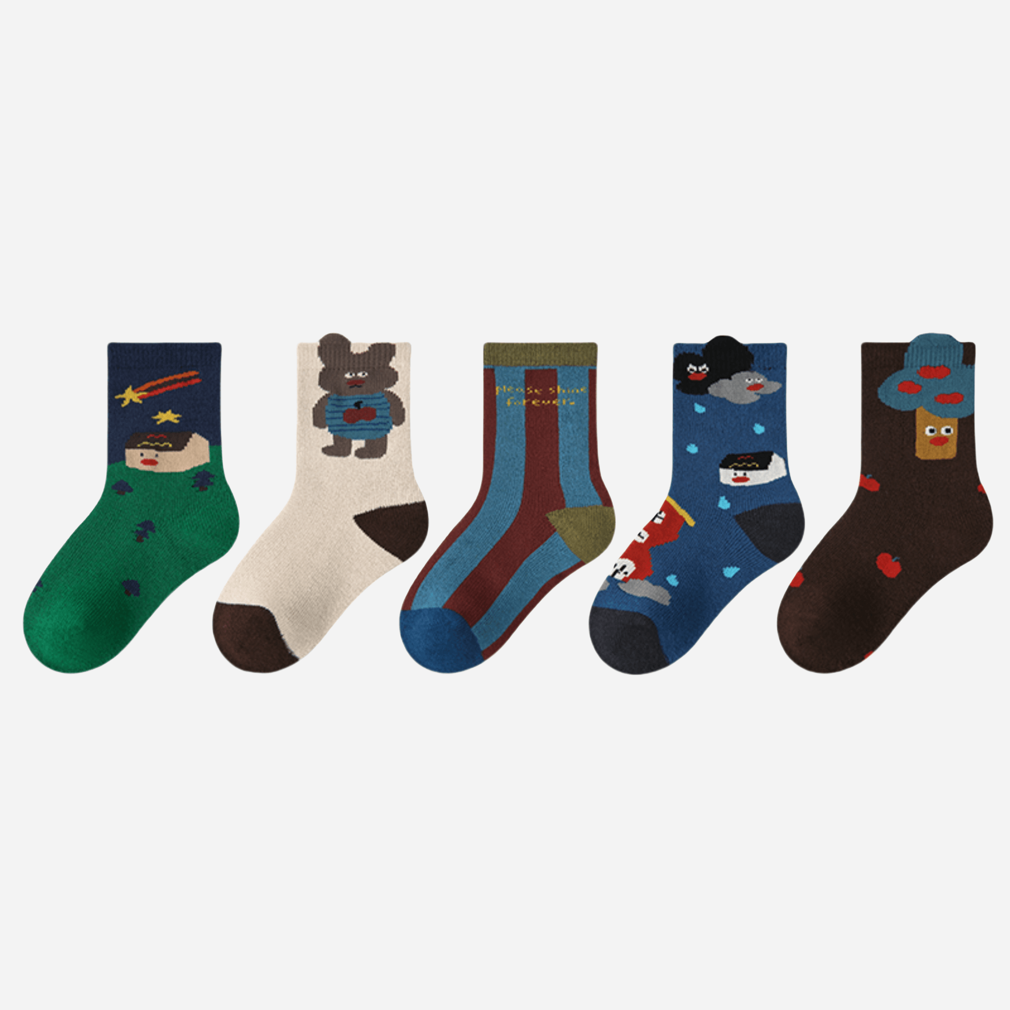 Kid's The Illustrated Adventures Socks-5 pack - Weavasocks