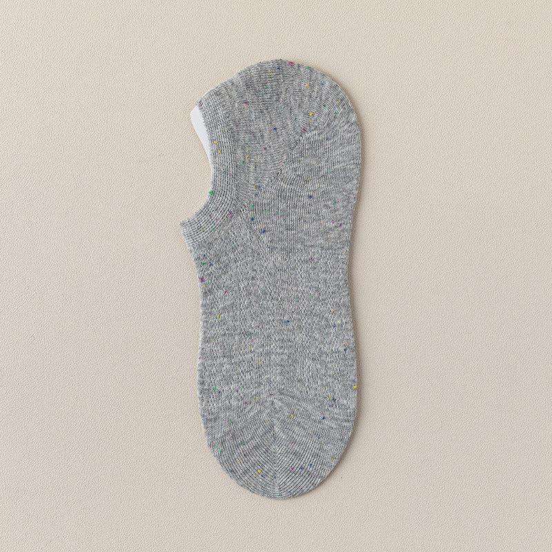 "Speckle Mist" Ultra-Thin Cotton Blend Mesh No-Show Socks