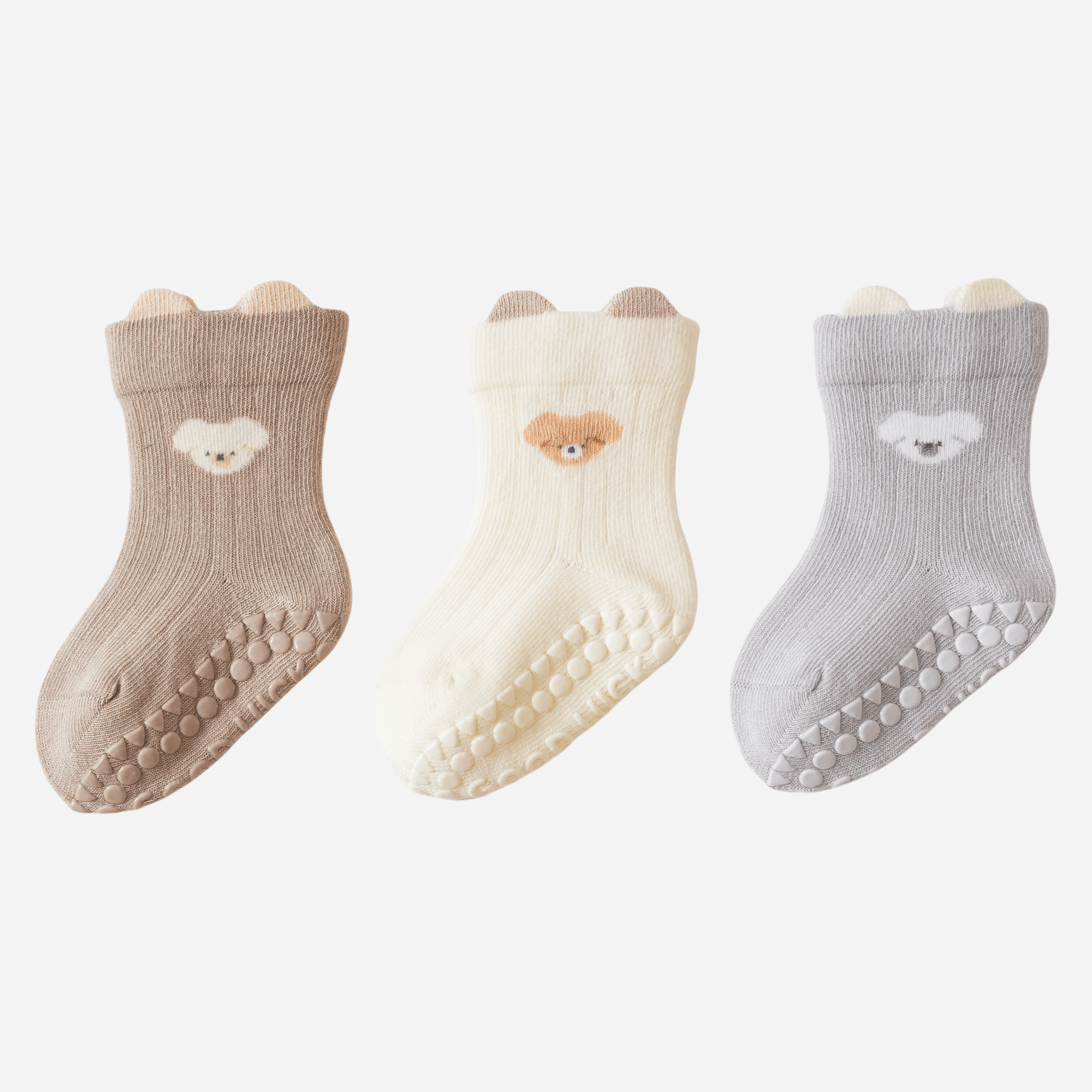 Babies Peekaboo Bear Grip Socks-3 Pack - Weavasocks
