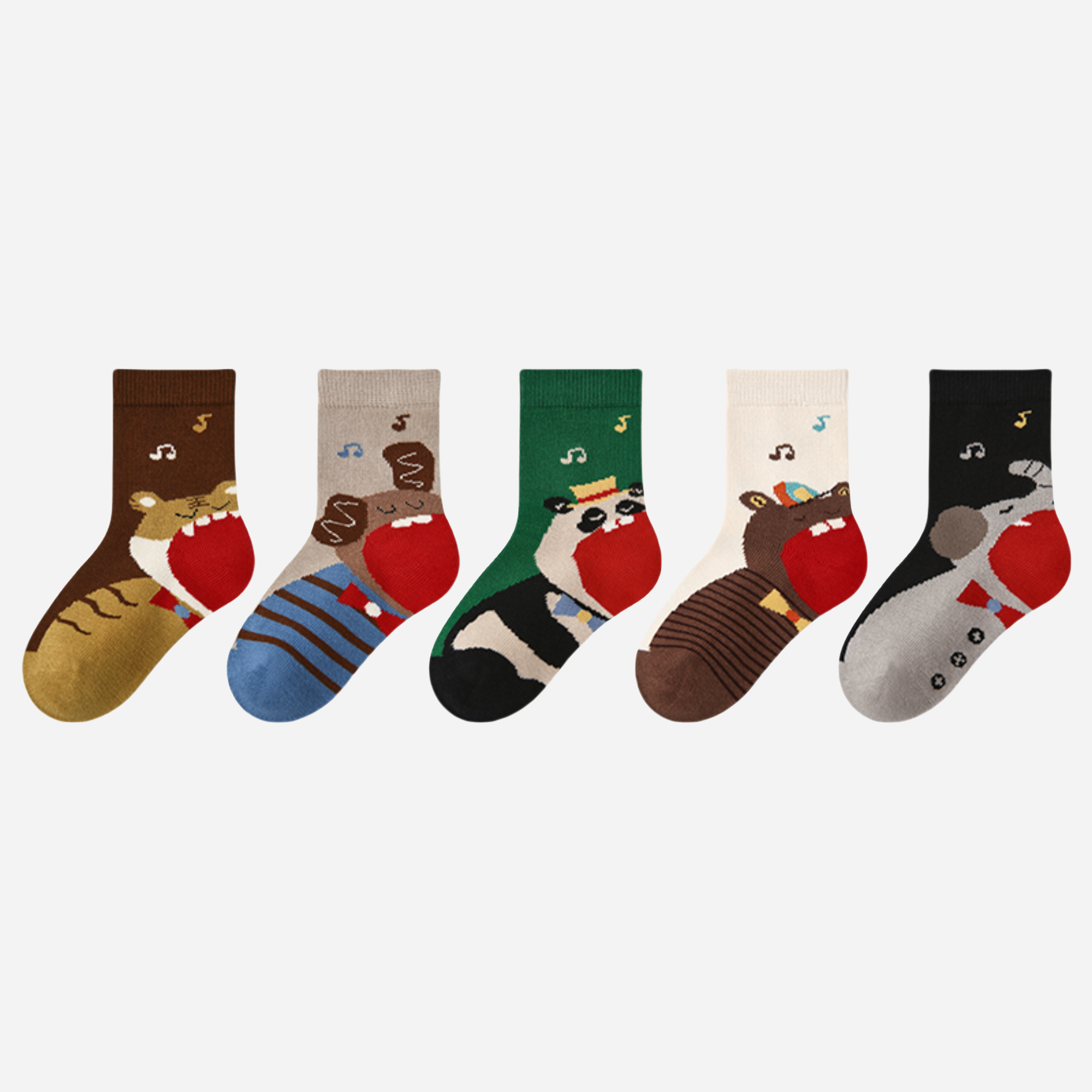 Kid's Musical Animals Novelty Socks - 5 Pairs