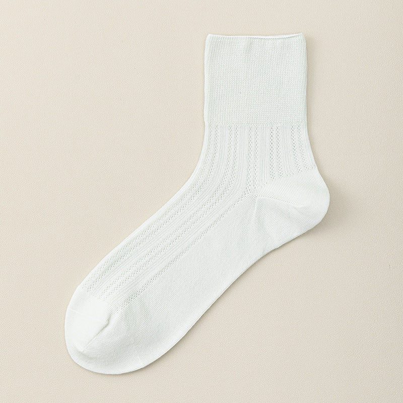"Breezy Stretch" Ultra-Thin Mesh Quarter Socks - product photo showing breathable mesh comfort