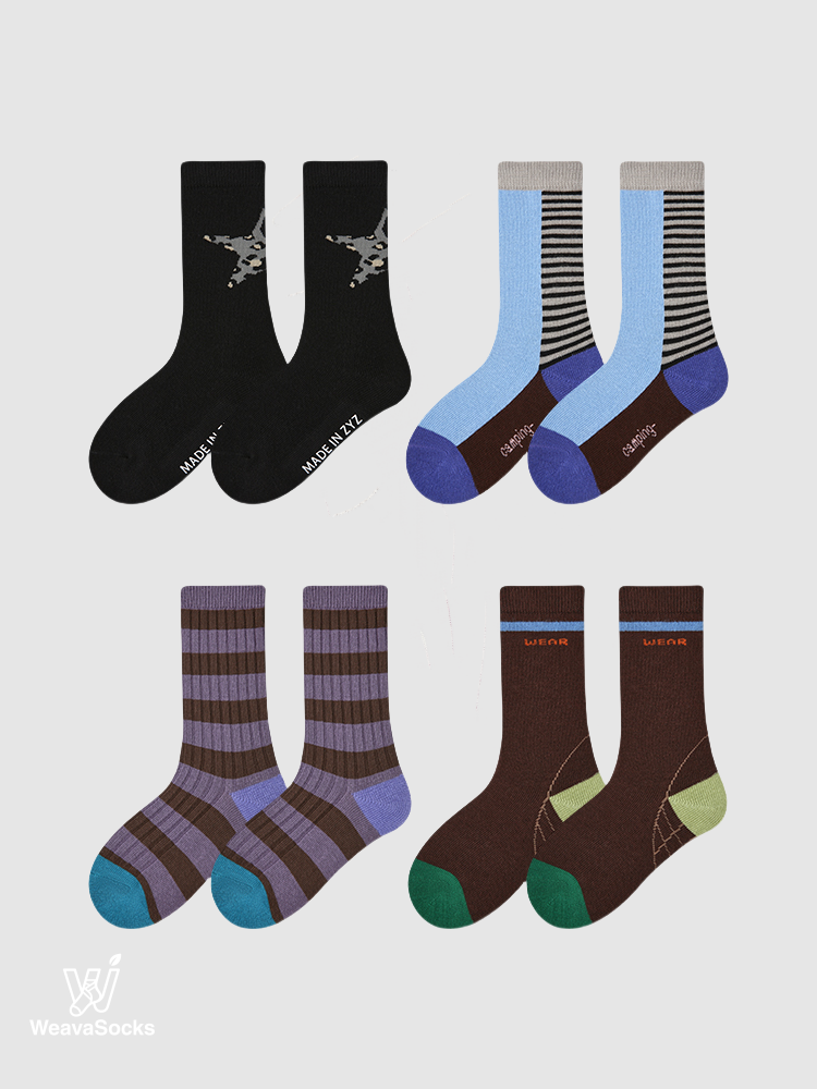 Kids' Compass Star Ribbed Sock-4 Pack