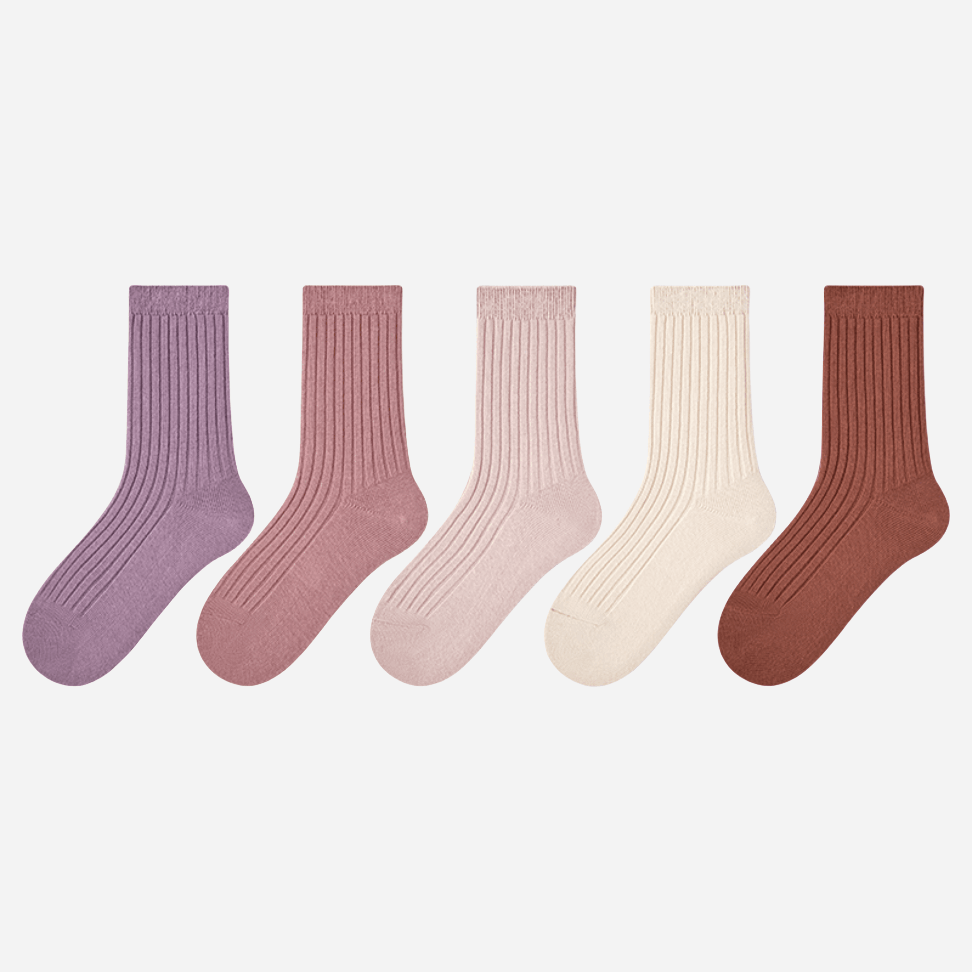 Kid's Classic Solid Color Ribbed Socks D - 5 Pairs - Weavasocks