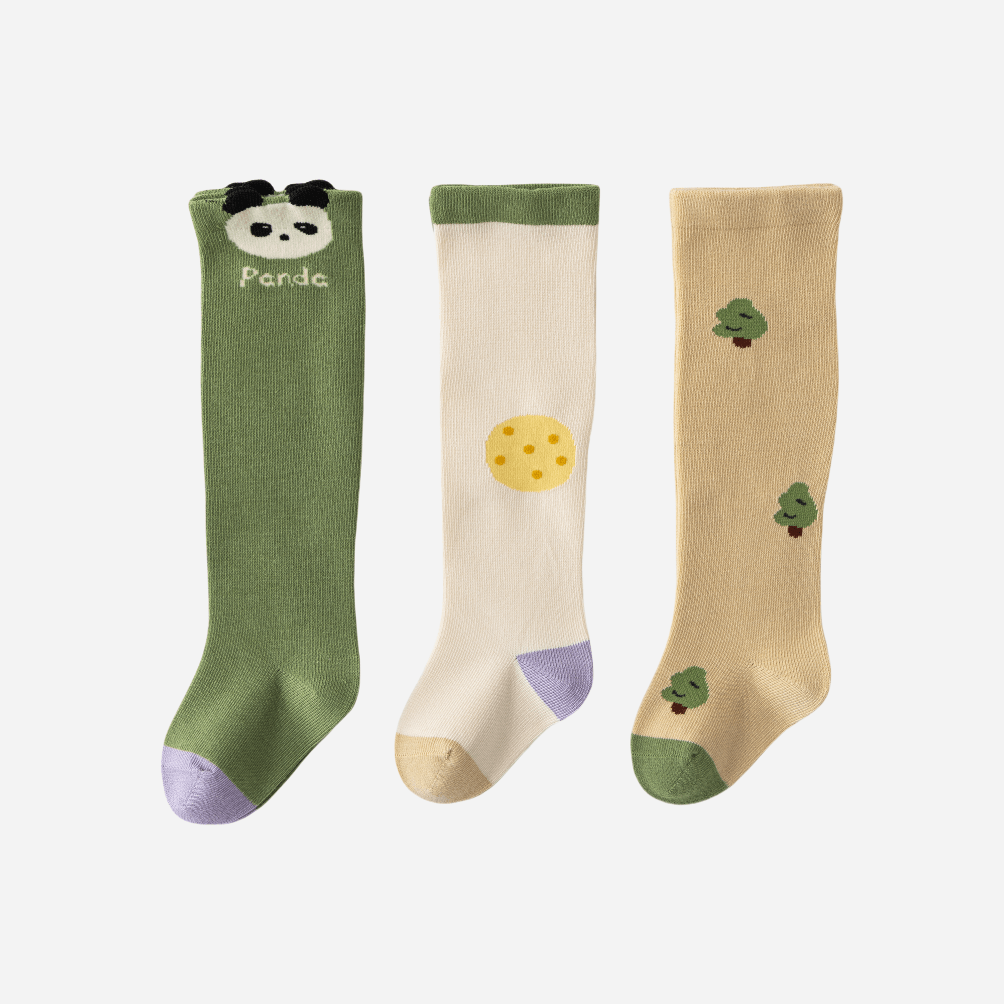 Babies Panda's Picnic Knee-Highs-3 pack - Weavasocks