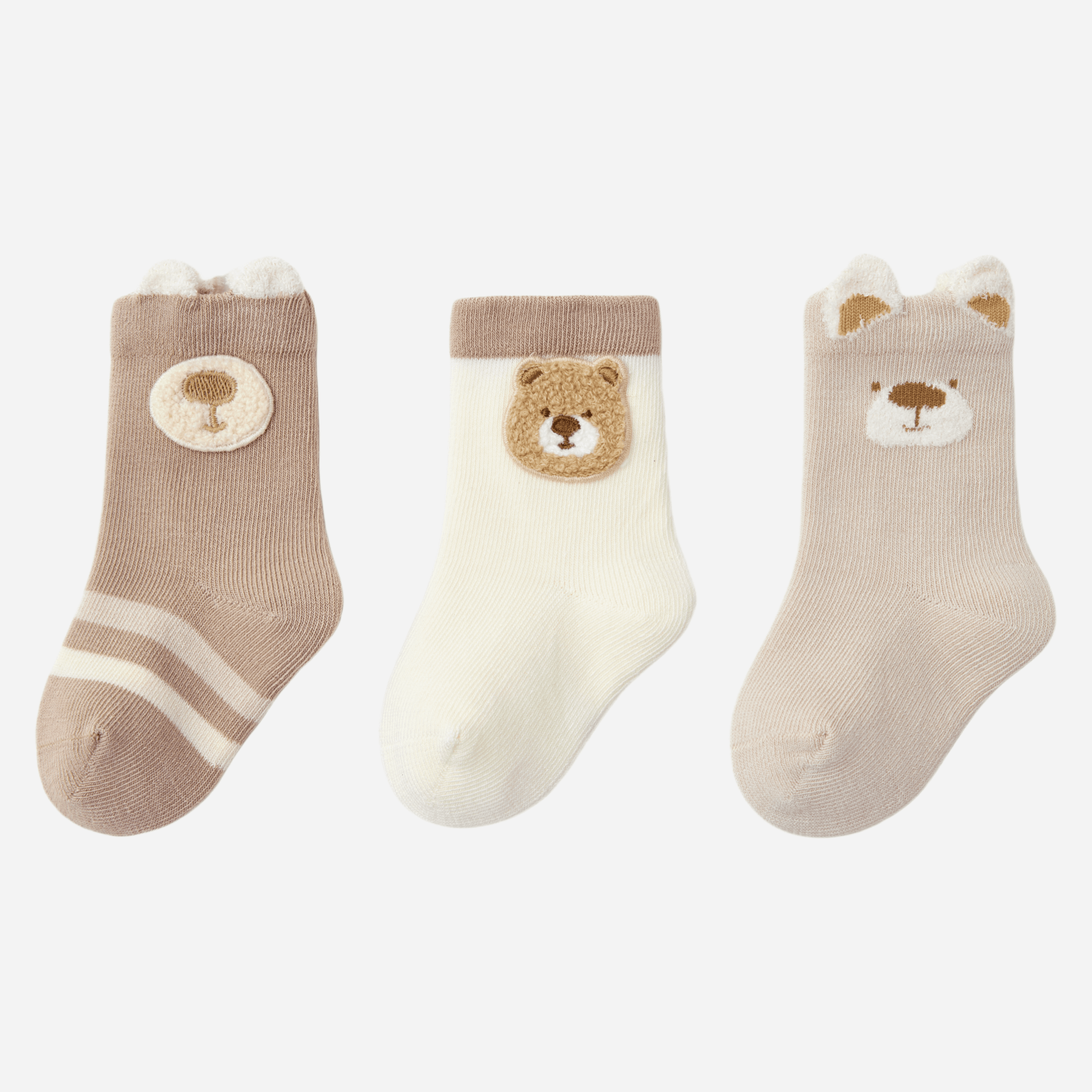 Babies Fuzzy Bear Crew Socks-3 Pack - Weavasocks